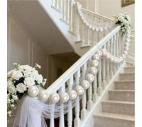 Wedding Giant Pearl Garland Decorations, 10pcs Plastic Large Pearl Balls, Faux Bead Pearl for DIY Beaded Garlands White Ball Pendant & Figurine (8cm/3inch)