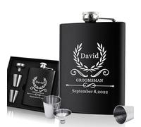 Wedding Gift Flask Personalised Hip Flask Custom Engraved Hip Flasks for Men Best Man Groomsman 6oz Stainless Steel Flask for Him Best Man Groomsman Gift for Occasion (Design 3)
