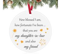 Wedding Gift for Bride Daughter in Law Gifts Christmas Ornament Daughter in Law Birthday Gifts Ceramic Ornament from Mother-in-Law Bride Engagement Birthday Decor Ornaments