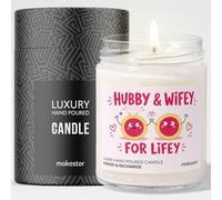 Wedding Gift for Bride from Groom - Luxury Soy Wax Candle - Vanilla, Jasmine, Sugared Almond - Makester
