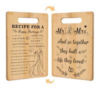 Wedding Gift for Couple,Bridal Shower Gifts for Bride Groom,Happy Marriage&Mr and Mrs Double Sided Engraving Cutting Board present for Newlyeds Newly Engaged Couples,Gifts for Wedding Shower