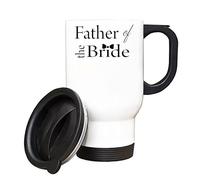 Wedding Gift for Dad, Father of The Bride, Wedding Party Gifts, Insulated Travel Mug, Tea, Coffee Mug. (White)