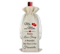 Wedding Gift Wine Bag Mr and Mrs Wine Bottle Bag Engagement Gifts for Couple Wedding Party Decoration Christmas Anniversary Present for Husband Wife