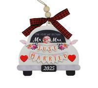 Wedding Gifts 2025 Mr and Mrs Ornament Just Married Decorations Wooden Hanging Ornament Bridal Shower Gift for Bride and Groom Newlyweds Couples Engagement Present A7JHGJ