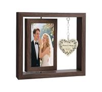 Wedding Gifts Anniversary for Him Her, Vintage Wooden Rotating Photo Frame, Photo Frame Wedding Gifts for Bride and Groom,Display Photos, Romantic Couples Gifts for Wedding Anniversary