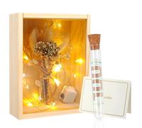 Wedding Gifts for Bride and Groom, Money Gift, Wedding, Wedding Gift Including Wooden Box, Dried Flowers, Light Test Tube, Wedding Card, Money Gift for Fresh Lovers
