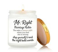 Wedding Gifts for Bride and Groom, Mr. Right Marriage Candle, Lavender Scented Candle Gift for Couple, Funny Wedding Engagement Gifts for, Her Him, Newlyweds Bridal Shower Gift, 3.5oz