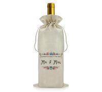 Wedding Gifts for Bride Groom Drawstring Wine Bag Congratulations Wedding Gifts for Couple Marriage Gift Newlyweds Gift Bridal Shower Present for Friend Reusable Wine Bottle Covers Party Decorations