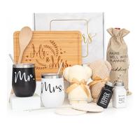 Wedding Gifts for Couple (11 Piece Set), Unique Mr and Mrs Gifts for Bride and Groom, Cool Bridal Shower Gift for Bride to Be, His and Hers Gifts, Engagement Gifts Baskets for Newlywed, Just Married