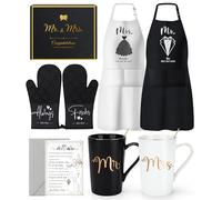 Wedding Gifts for Couples 2025 Bridal Shower Gift for Bride To Be Engagement Gifts for Couples Newlyweds His and Hers Mr and Mrs Gift for Anniversary Marriage Matching Couple Stuff Basket with Aprons