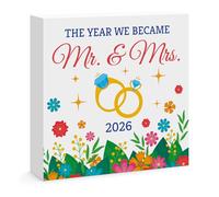 Wedding Gifts for Couples 2026 Mr and Mrs Gift Bridal Shower Gift Engagement Wedding Gifts for Newlyweds Bride and Groom Future Mr Mrs Just Married Wooden Sign Decorations