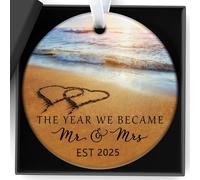Wedding Gifts for Couples, Mrs 1st Married Xmas Ornament Bridal Shower Gifts and Double Sided The Year We Became Mr & Mrs Married Ornament 2025 Mr Bachelorette Gifts for Bride to be Newlyweds Her