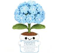 Wedding Gifts for Daughter from Mom Something Blue Hydrangea Crochet Flower | Something Blue Bride Gifts from Mother to My Daughter on Her Wedding Day Bridal Shower Bachelor Party Gift Daughter Keepsake