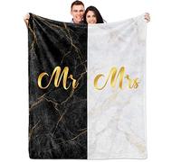 Wedding Gifts for Newlywed Couple Mr and Mrs Honeymoon Throw Blanket Anniversary Romantic Gifts for Women Men Couples Gifts for Her Him Girlfriend Boyfriend Blankets for Couch Bed 60x50 Inches