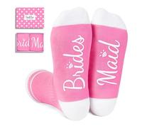 Wedding Gifts for Women - Mother of The Groom & Bride Gifts, Bride & Maid of Honor Wedding Socks, Bridesmaid Pink, M
