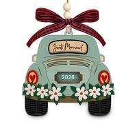 Wedding Gifts, Just Married Keepsake Bridal Shower Gift Mr and Mrs Ornament, Wedding Gifts for Newlyweds Bride and Groom, Rustic Wooden Hanging Ornament Plaque Décor Engagement Present for Couples