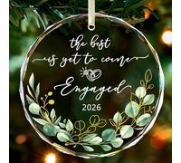 Wedding Gifts Mr And Mrs Gifts Engagement Gift For Couples Anniversary Wedding Gift For Couple Personalised bauble Crystal Glass Keepsake Congratulations For Newly Engaged Ornament 2026 (leaves-1)
