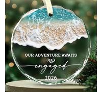 Wedding Gifts Mr And Mrs Gifts Engagement Gift For Couples Anniversary Wedding Gift For Couple Personalised bauble Crystal Glass Keepsake Congratulations For Newly Engaged Ornament 2026 (Sea)
