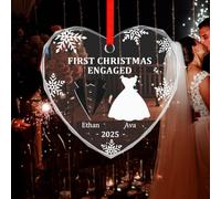 Wedding Gifts - Mr and Mrs Gifts - Wedding Gift for Couples 2025, First Christmas Married Custom Heart Glass Ornament 2025, Personalized Our First Christmas As Mr & Mrs Ornaments for Husband and Wife