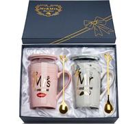 Wedding Gifts Mr and Mrs Mugs, Couple Gifts Engagement Gif-ts for Couples, Novelty Cups Set for Engagement Wedding Bridal Shower Bride and Groom to Be Newlyweds Anniversary, Marble Ceramic Mugs 14Oz