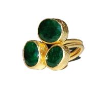 wedding gold emerald crystal giant ring vintage 18ct emerald ring gold cocktail ring rhinestone oval ring wedding women ring party prom jewelry green, US Code 11