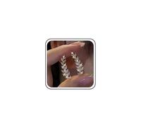 Wedding Gold Silver Small Cz Leaf Crawler Earrings Marquise Rhinestone Ear Cuff Earrings Delicate Diamond Stud Tiny Dainty Sparkly Crystal Climber Clip On Wrap Simple Minimalist Jewelry for Women