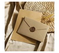 Wedding Greeting Card 1/5 Set Deluxe Linen Envelope And Letter With Wax Seal For DIY Gifts, Wedding Invitations And Office Use(Grey-1 set)