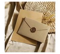 Wedding Greeting Card 1/5 Set Deluxe Linen Envelope And Letter With Wax Seal For DIY Gifts, Wedding Invitations And Office Use(Grey-5 sets)