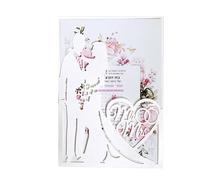 Wedding Greeting Card 25 Pcs Wedding Invitations Personalized Print Bride Groom Engagement Invite Card(White,Outside cover only)
