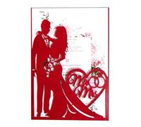 Wedding Greeting Card 25 Pcs Wedding Invitations Personalized Print Bride Groom Engagement Invite Card(Red,Outside cover only)