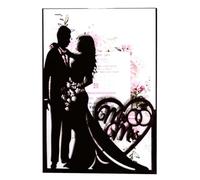 Wedding Greeting Card 25 Pcs Wedding Invitations Personalized Print Bride Groom Engagement Invite Card(Black,Outside cover only)