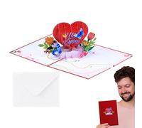 Wedding Greeting Card, Heart Shape Pop Up Card | Holiday Greeting Cards with Envelope Romantic Heart Shaped Celebration Card with Blank Card for Boys Girls Women