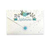 Wedding Greeting Card Money Holder, Internal Envelope for Newlyweds Gift Included - with Label Close Envelope, 11 x 16 cm