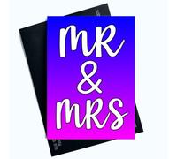 Wedding Greeting Card Mr & Mrs Marriage Wedding Engagement Anniversary Cards Blue And Pink SP86