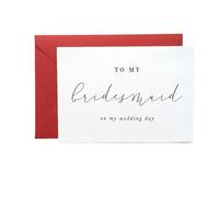 Wedding Greeting Card To My Bridesmaid on Wedding Day Card,To Maid of Honour Including Envelope(5pcs)