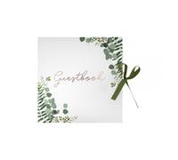 Wedding Guest Book Green Eucalyptus Gold Foil Hard Cover 60 Pages