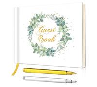 Wedding Guest Book Memory Scrapbook 60 Sheets Large Wedding Book for Guests to Sign Elegant Visitor Book with 2 Pens Hardcover Guestbook for Wedding Christening Birthday Bridal Shower Party