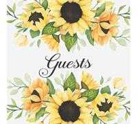 Wedding Guest Book: Sunflowers Original Watercolor Artwork | Interior for Up to 400 Guests for Thoughts & Well Wishes