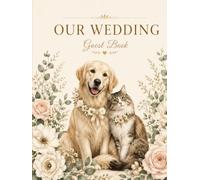 Wedding guest book with dog & cat hardcover blank lined