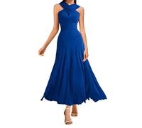 Wedding Guest Dresses for Women UK Elegant Halter Neck Ladies Maxi Dress Sexy Front Cross Sleeveless Prom Dresses Flowy Evening Party Occasion Mother of The Bride Long Dresses Sale Clearance
