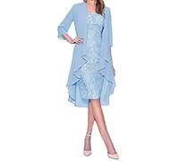 Wedding Guest Dresses for Women UK Work Dress Summer Tank Dress with Jackets Boho Dresses Mother of The Groom Outfits Blue