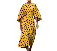 Wedding Guest Dresses for Women Women's Elegant Abstract Print Abstract Art Art Print Midi Dress 3/4 Sleeve Dress Wedding Guest Dresses for Women (Black, XXL)