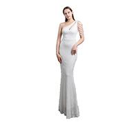 Wedding Guest Mermaid Long Evening Dress, Women's Off Shoulder Sexy Cocktail Party Sequin Bridesmaid Swing Maxi Dress