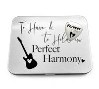 Wedding Guitar Pick Gift for Groom, Romantic Gift for Husband, Wedding Git for Him, Wedding Day Gift, Music Lover Gift, Guitar Player Gift, Stainless Steel Guitar Pick with Keepsake Tin (Groom)