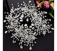 Wedding Hair Accessories Bridal Headdress Wedding Headdress Hair Comb Rhinestone Floral Hair Clip (2 pcs)