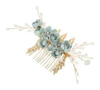 Wedding Hair Comb Bridal Side Comb with Crystals Alloy Green | Delicate Finish, Special Occasion Styling, Bridesmaids and Girlfriend Choice, Elegant Decorative Accent