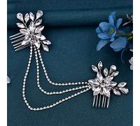 Wedding Hair Comb Women's Flower Bridal Hairpin Alloy Leaf Headdress Beauty Pageant Headdress Bridal Taira (HP140)