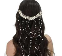 Wedding Hair Piece - Sparkly Faux Pearl Comb, Delicate Silver Wire Design, Bridal Party Headwear | Elegant Evening Dress Accessory, High End Hair Jewelry