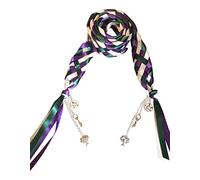 Wedding Hand Fasting/Binding Cord 6 Strand Braid Ribbon with Charms (Purple,Green, Cream)