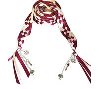Wedding Hand Fasting/Binding Cord 6 Strand Braid Ribbon with Charms (Wine&Cream)